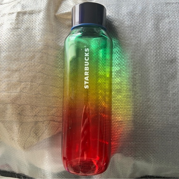 Starbucks Other - Starbucks Rainbow Ombre Glass Water Bottle NEW without Tags Summer of 2022
